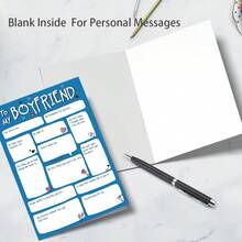 1pc Boyfriend Valentines Day Card From Girlfriend, Romantic Anniversary Card, Funny Thoughtful First Anniversary Memory Lane, First Date Night Love You - Multicolor - View 3