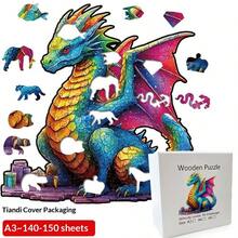 Cute Dinosaur Pattern Puzzle, Pterosaur Jigsaw Puzzle, Adult Stress Relief Toy, Unique Wooden Puzzle, Suitable As Halloween, Christmas, Thanksgiving Gifts, Expressing Devil, Romantic Couple Game, Cat Gifts, Women's Games, Men's Games, Christmas, Toys, Demons, Interactive, Party Games, Games, I Play, Stitch Toys, Travel Toys, Classroom Fidget Toys, Mini Stuff, Bath Toys, Christmas Stationery, Stress Ball, Birthday Gifts, Holiday Gifts, Perfect Gifts - Apricot - View 17