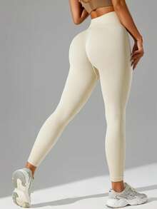 3pcs Seamless Ribbed High Waist Yoga Pants, Women Tummy Control Workout Leggings, Ankle Length Fitness Running Cycling Pilates Butt Lifting Tight Pants - Multicolor - View 2