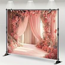 Phông nền chụp ảnh cưới bằng polyester 2D phẳng 1 mảnh in hình vòm hoa lãng mạn lý tưởng cho trang trí đám cưới, sinh nhật, kỷ niệm, sự kiện gia đình và sân vườn - 1 cái - Xem 6