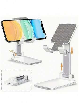 1pc Cell Phone Stand, Angle Height Adjustable Cell Phone Holder With Silicon Pad For Desk Fully Forldable Mobile Phone Holder Compatible With All Mobile Phones