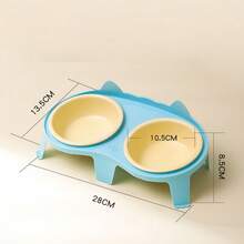 Elevated Ceramic Cat Bowls With PP Stand For Food & Water – Whisker Fatigue Shallow Food Dish, Lead & Cadmium-Free, Raised Height For Cats