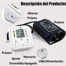 Monitor de toma de presión arterial de brazo recargable usb - Blanco - Ver 6