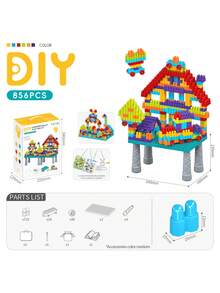 202/289/856 piezas Juego de bloques de construcción, Bloques de bala DIY, Juego de mesa de bloques de construcción, Rompecabezas de ensamblaje, Juguetes educativos, Para niños y niñas de 3+ años - Multicolor - Ver 12