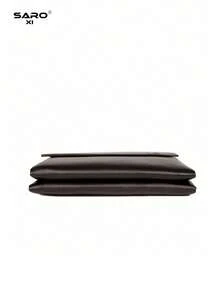 saroxi 1pc Minimalist PU Leather Shoulder/Crossbody Bag For Men, Casual Messenger Bag With Side Pockets, Versatile For Commuting, Black Color, Great Gift For Boyfriend Valentine's Day