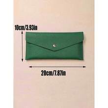 1pc Reusable PU Leather Cash Envelope, Suitable For Travel And Budgeting, Multifunctional Bill Fold With Coin Pouch - Multicolor - View 2