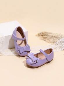 Cute Bowknot Flat Comfortable Baby Shoes For Girls, Autumn/Winter - Purple - View 4