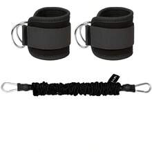 3件套腿部阻力带、脚踝阻力带和脚踝阻力环，适用于家庭健身、健身房力量架配件、臀部激活热身、力量训练阻力带 - 彩色 - 查看 9