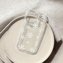 Funda para teléfono: Copo de Nieve de Invierno, Pura y Romántica, Diseño Artístico Único, Funda de Teléfono de TPU Transparente con Agarre Cómodo, Protege Eficazmente Tu Teléfono de Caídas e Impactos. Compatible con múltiples modelos de , incluyendo 17, 16, 16E - Estilo 1 (1 pieza) - Ver 7
