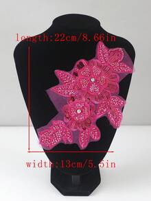 1件/包，14种颜色可选，新款串珠刺绣多色管珠、水晶亮片、水钻刺绣贴花，适用于DIY服装、婚纱配饰，长度：22厘米/8.66英寸，宽度：13厘米/5.5英寸 - 彩色 - 查看 17