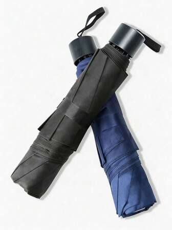 1pc Reverse Umbrella, High Density Windproof Fabric, 8 Ribs Umbrella, Sunshade Parasol, Solid Color Parasol, Sun Umbrella, Business Umbrella For Men & Women, Photo Shoot Umbrella, Gift Umbrella, Navy Blue