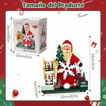 Figura de Santa Claus, Caja de Música de Cuerda 23 cm, Molino de Viento Giratorio, Regalo de Navidad, Coleccionables, Adornos, para Familia, Amigo y Niño - rojo y verde - Ver 10