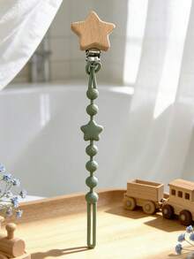 Clip personalizado para chupete, diseño de estrella, material de silicona suave, chupete de dentición anti-pérdida - Multicolor - Ver 8