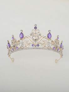 1pc Women's Wedding Headpiece And Crown, Crystal Queen Crown Silver Bridal Wedding Crown, Adult Princess Headdress For Birthday Party Dress