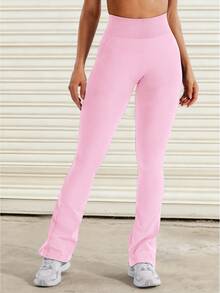 YEOREO Mini Flare Leggings Womens Workout Butt Lifting Legging Hidden Scrunch Seamless 30" Lilliean Yoga Pants Women Pants For Women Yoga Pants For Women Flare Leggings Joggers For Women Black Pants Sweat Summer Clothes For Women Pants Flare Leggings Women Yoga Pants For Women - 粉色 - 查看 3