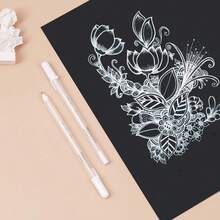 1支/3支/6支装白色荧光笔，中性色，适用于会议、聚会、签到、记笔记、DIY绘画等场合。 - 白色 - 查看 3