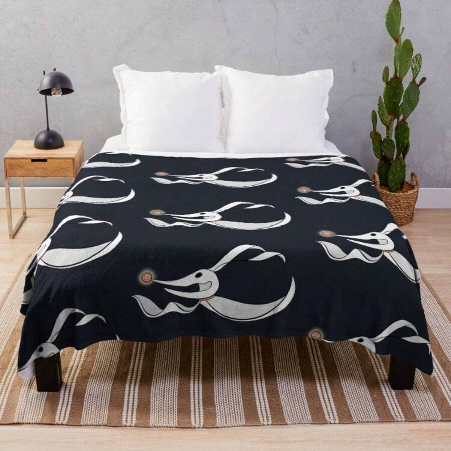 Zero Ghost Dog From Nightmare Before Christmas Flannel Throw Blanket, N Character Design Soft Cozy Blanket For Couch, Warm Lightweight Decor For Movie Fans, Halloween And Animated Film Gifts (1) - White - View 1