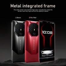 FUFFI Global Unlocked S24 Pro Smartphone 6.56-Inch Smartphone, 4GB+128GB, 16MP+16MP, 4100mAh Battery, Fast Charging Function, Unlocking By Face Recognition, 4G Network, Android Operating System, Suitable For Daily Office And Gift Giving - 紅色 - 查看 5