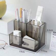1/3/5 Pcs Acrylic Multi-Functional Stationery/Cosmetic/Tool Storage Box, Square/Round Plastic Desktop Organizer Box, Back To School/Graduation Stationery Organizer, Pen Holder, Makeup Brush Holder, Student Gift, Independent Study Motivation,Pencil Case,Bag - Multicolor - View 14