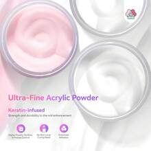 Acrylic Nail Kit ,Clear White Pink 28g*3 Acrylic Powder And 75ml Liquid Set Brush Forms Cuticle Oil Pen Top& Base Coat Tools Manicure Nails Kit Acrylics Set For Beginners Gifts DIY Salon Home - Bộ móng Acrylic - Xem 4