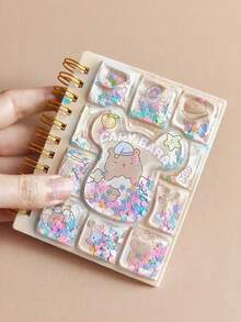 1pc Capybara Wiggle Liquid Coil Notebook, Highly Attractive For Elementary Students, Random Style, Back To School Gift - Multicolor - View 8