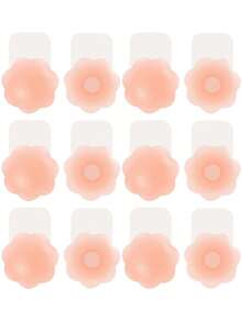 12pcs/6Pairs Reusable Lifting Nipple Covers, Seamless Breathable Self-Adhesive Invisible Bra, Traceless Anti-Bump, Women's Underwear And Underwear Accessories. - 彩色 - 查看 12