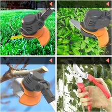 Desbrozadora Eléctrico Doméstico Mexicano - Batería Litio + 2 Baterías + Herramientas, Multifunción para Jardines Mexicanos/Desbrozadora Inalámbrico Ligero 1.6kg - Ideal para Jardines de México, 4 Cuchillas + Accesorios Completos - Negro - Ver 8