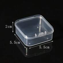 5pcs Transparent Minimalist INS Style Buckle Storage Boxes, Portable Mini Square Containers For Student/Office Desk Organizer - Clear - View 6