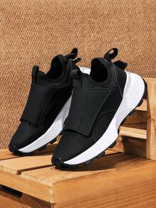 Giày thể thao nam thời trang thường ngày màu trắng đa năng, giày thể thao đế dày - màu đen - Xem 3