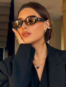 Women's Retro Leopard Print Bohemian PC Fashion Glasses, Suitable For Daily Wear - A - View 6