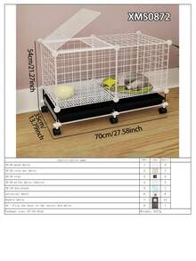 Movable Small Animal Cage With Tray, Indoor Kitten Villa, Non-Occupying Small Cat Cabinet With Wheels - Multicolor - View 20