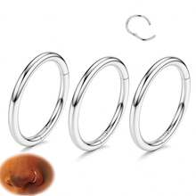 ADYJELY Set de 3 anillos nasales hipoalergénicos de acero inoxidable, aros de cartílago de 16G/18G, aros de septum, el mejor regalo para niñas, anillo de segmento chapado en oro de 18K, aros para el ombligo, aros para el labio, aros para hélice, rook, trago, snug/concha, 2do/3er lóbulo, de 6mm, 8mm, 10mm, 12mm para oreja/aro de ceja, joyería de perforación corporal para mujeres y hombres - SQ - Ver 28