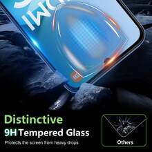 适用于小米 Redmi 15/Redmi 15C 的 4 件套，包含 2 片钢化玻璃屏幕保护膜和 2 片钢化玻璃摄像头镜头保护膜，3D 高清 9H 防刮镜头保护膜，屏幕保护必备品，适用于日常、办公、家庭使用。防水防震防摔防刮。 - 無色 - 查看 11