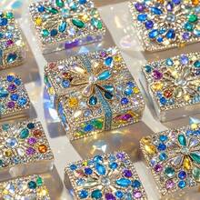 130 buah Rhinestone Transparan, Berbagai Bentuk, Pengait Logam, Permata Kaca untuk Jahit, Cocok untuk Perhiasan, Pakaian, Kostum, Sepatu, Gaun, Aksesoris - Putih-B - View 8