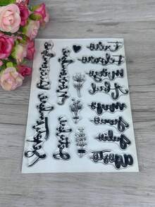 1 Transparent Rubber Stamp Retro Rubber Transparent Card Spanish Phrases Making Stamp DIY Scrapbook Photo Magazine Album Decoration Stamp - Black - View 2