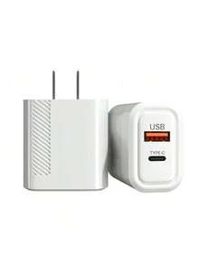 Cargador de Pared USB 2 en 1 para Tipo C y USB de Alta Velocidad Con calidad Quick Charge ELE-GATE - Tipo de Enchufe A USA (110-127V) - Ver 5