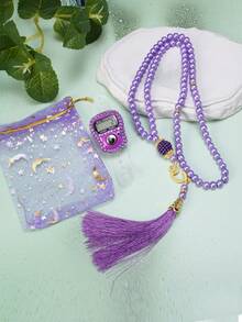 1 pieza Contador de anillos manual con 99 cuentas, empaquetado en bolsa de regalo, regalo de Ramadán, adecuado para contar oraciones, culto y ejercicio - Multicolor - Ver 13