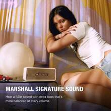 Marshall Emberton III 便携式蓝牙音箱，坚固耐用的 IP67 防水设计，高品质立体声，深沉低音，32 小时以上播放时间，小巧无线，适合旅行和户外活动。 - 奶油色 - 查看 3