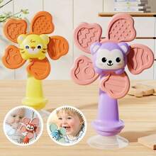 6pcs Suction Cup Rotating Toy For Babies And Toddlers - ABS Resin Sensory Toy With 6 Colorful Handles, Travel-Friendly Toy For Planes, Restaurants, Home Use - Develops Motor Skills And Cognitive Awareness - Multicolor - View 9