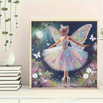 Fantasy Fairy Diamond Painting Kit 30x30cm - DIY 5D Diamond Art Painting With Special-Shaped Rhinestones, Sparkling Butterfly And Flower Diamond Art Wall Decor, Perfect Gift For Home Decoration,Fully Paved With Diamonds