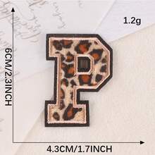 A-Z English Letter Patches, Leopard Print Embroidered Iron-On Stickers, Suitable For Clothing, DIY Name Apparel - Leopard - View 13