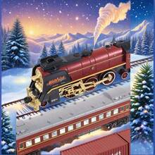 Christmas-Themed Steam Train Gift Box: One-Key Activation Of Light-Sound-Smoke Triple Effects Via Infrared Remote Control. Made Of ABS Material With Anti-Scald Smoke Device, Serving As Both Parent-Child Interactive Toy And Festive Decorative Ornament - Red - View 9