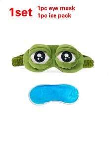 1pc Funny Sad Frog Eye Mask, Helps Sleep & Relaxation - Suitable For Parties, Birthdays, Graduations, Soft Fabric, No Battery Required