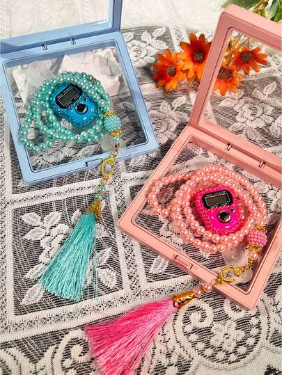 Set de contador de cuentas - Contador + Cuentas, Opciones de multicolor, Ideal para rezar, contar, adecuado para actividades interiores y exteriores