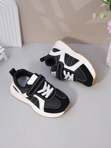 Tênis Esportivos Infantis Colorblock, Tênis Casuais para Corrida para Meninos e Meninas, Tênis Escolares, Fofos para Meninas - Preto - Visão 2