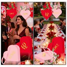 Juego de 12 bolsas de regalo para San Valentín, románticas, con forma de corazón, para envolver flores, bolsas de papel ligeras para bodas, fiestas, dulces, chocolates y regalos. - Multicolor - Ver 2