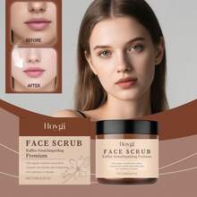 Hoygi Vanilla Coffee Facial Scrub Deep Cleansing Oil Control Face Exfoliator Smoothing Scrubbing Particles Nourishing Glowing Skin Care - 咖啡棕 - 查看 1
