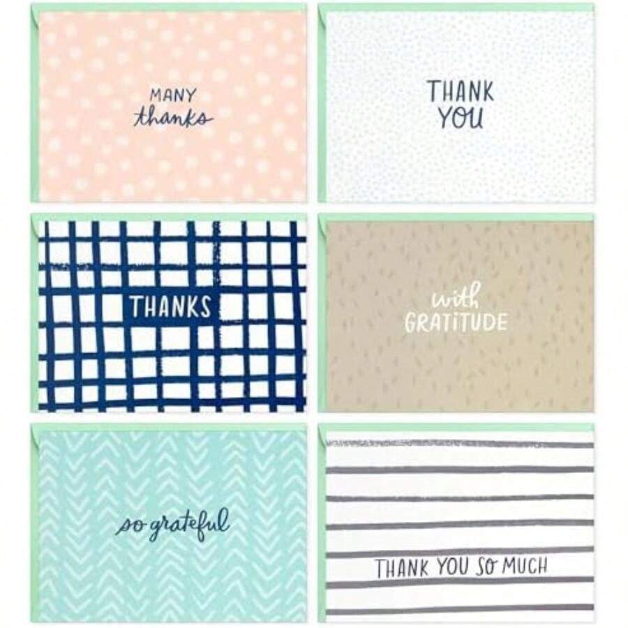 Hallmark - Surtido de tarjetas en blanco, 24 tarjetas con sobres (cítricos, vegetación, guingán, fresas) para Pascua, día de la madre, cualquier ocasión(Minimalista) - Multicolor - Ver 1