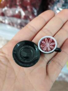 Realistic Coffee Cup Miniature Food Toy Tableware Set, DIY Resin Food Toy Coffee Plate - Multicolor - View 14