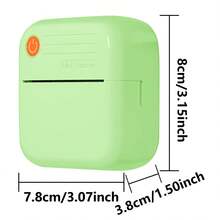 Portable Thermal Printer With Single Roll Thermal Paper - - Mini Mobile Receipt Printer, Ink-Free Sticker & Pocket Printer For Smartphones, For Photos, Diaries, Notes, Memos, DIY Printing, Etc(Compatible With Smartphones) - Màu xanh nhạt - Xem 11